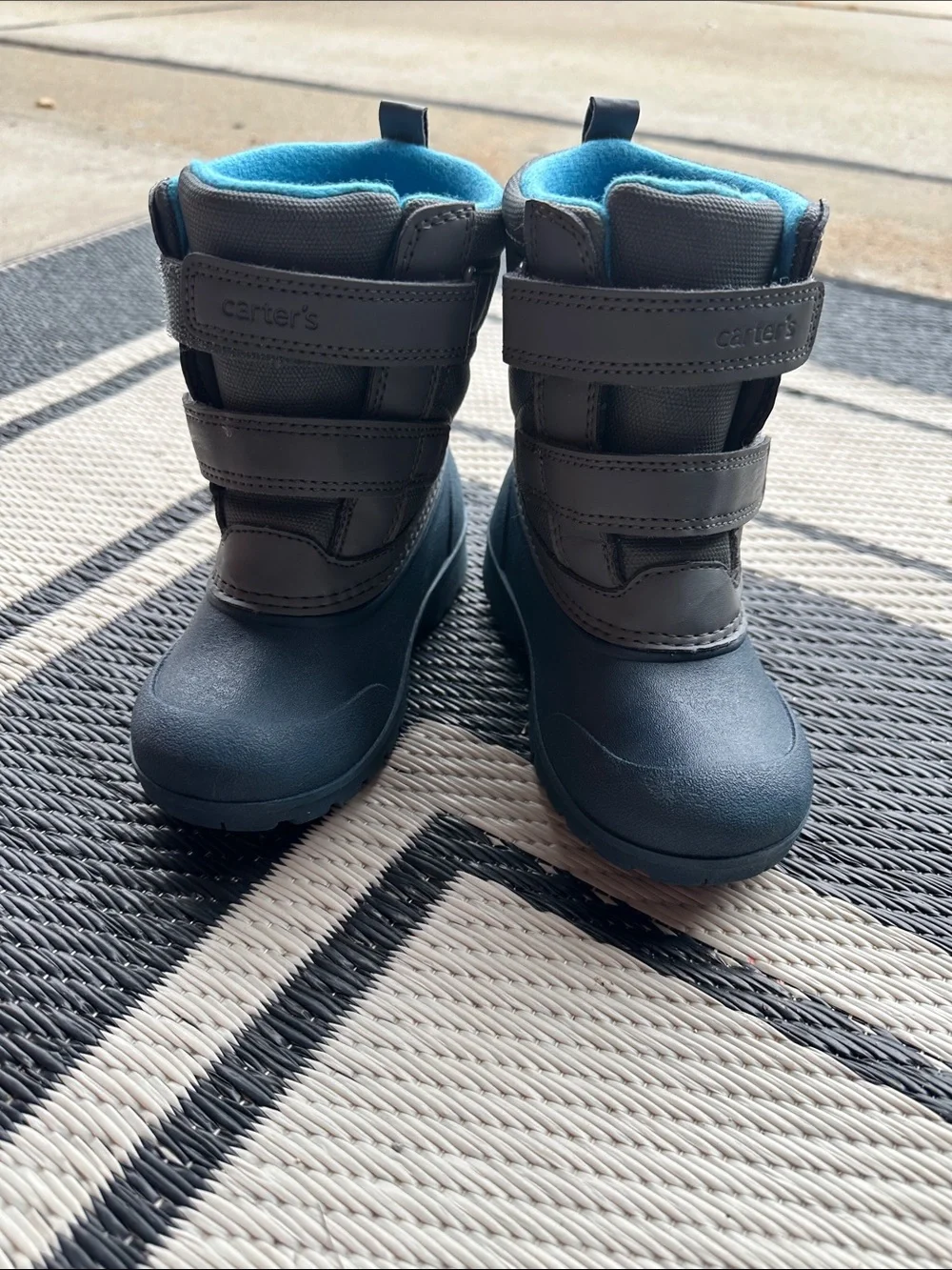 Carter's Gray Kids Winter Boots with Blue Lining